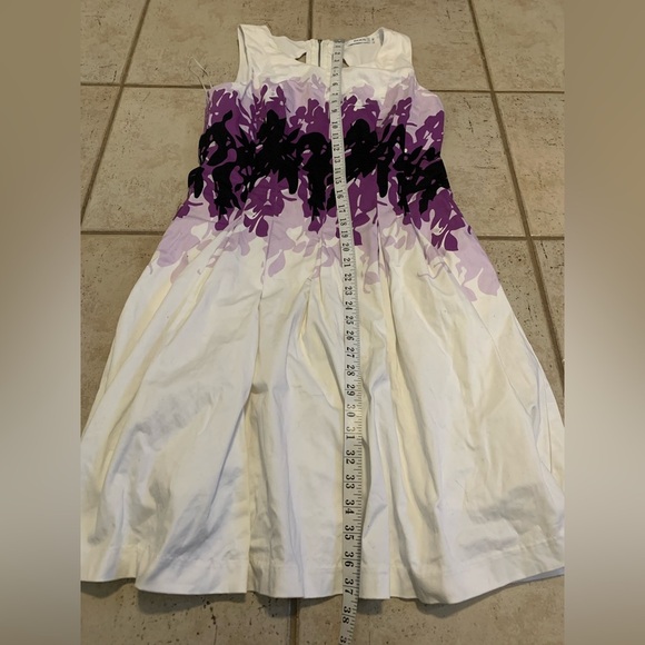 Ricki's Floral Fit and Flare Dress Purple White Black Size 10 - Picture 6 of 6